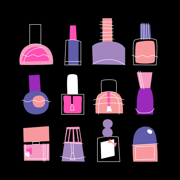 美甲足疗指甲油涂鸦集。图片下载