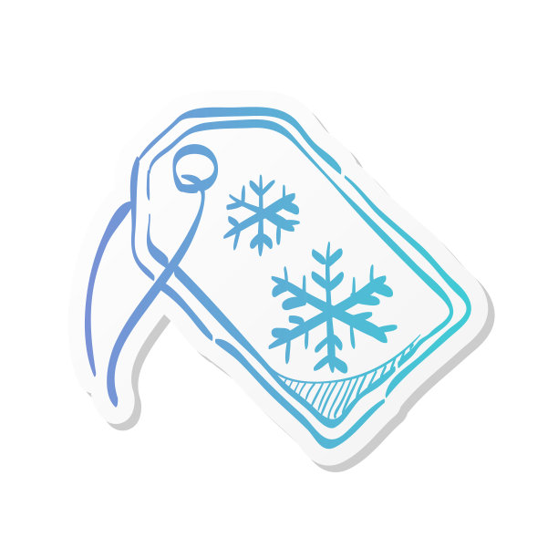贴纸风格图标-冬季销售图片下载