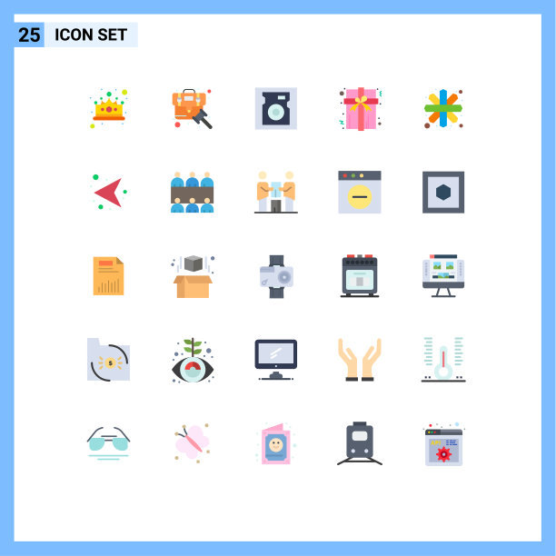 移动界面平色设25个象形图图片下载