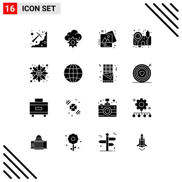 现代集16个立体象形文字之图片下载