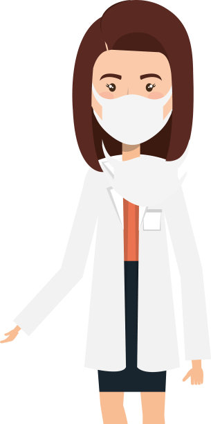 女医生使用口罩隔离图标图片下载