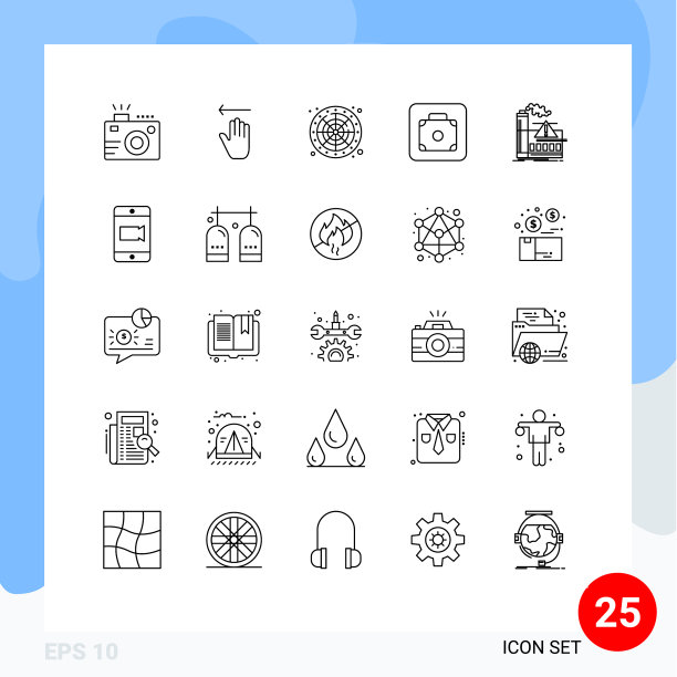 25个创意图标的现代符号和符号图片下载