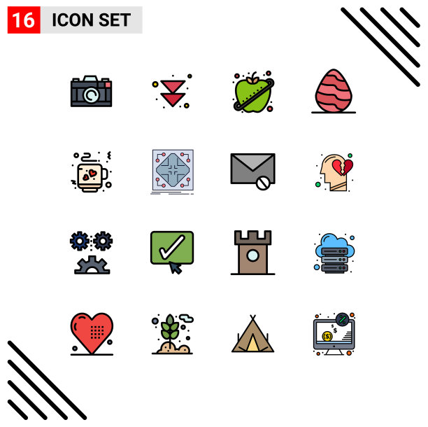 为数据设置16个现代UI图标符号图片下载