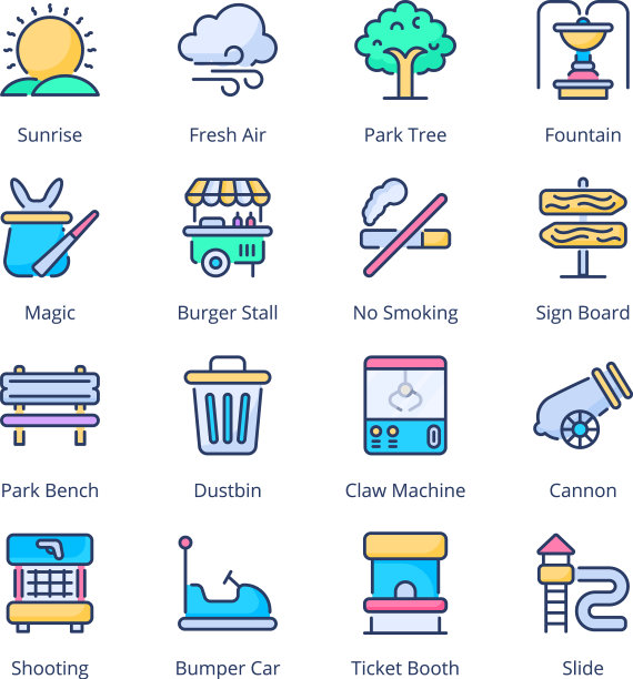 游乐园填线图标图片下载