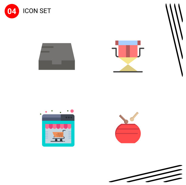 4平面图标概念的网站，移动和应用程序图片下载