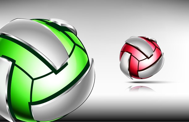 排球的3d抽象标志。图片下载