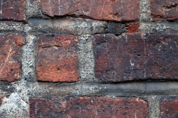 古老的砖墙。纹理古老的风化砖墙全景背景图片下载