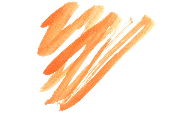 橙色水彩条纹或刷在白色的背景图片下载