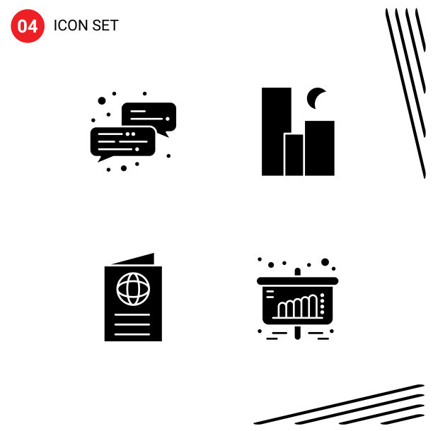 4固体字形概念的网站移动和图片下载