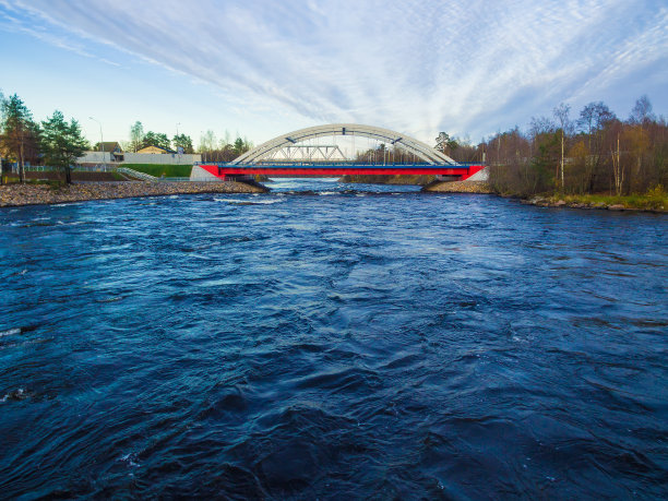 Vuoksi河和Vuoksi河桥图片下载