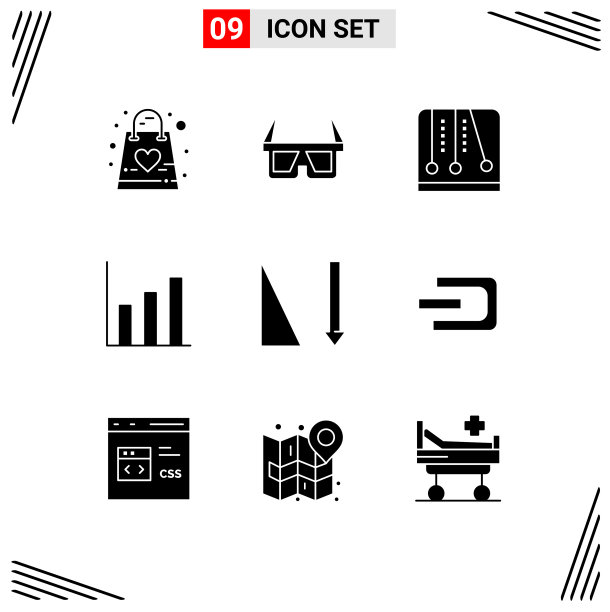 用户界面包9个基本立体字形图片下载