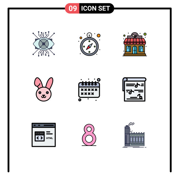 填充线平色包9个通用符号图片下载