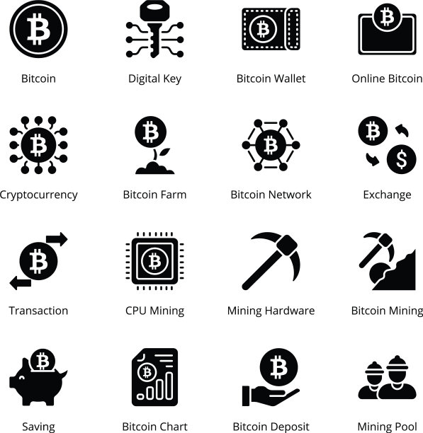 比特币挖矿标志图标图片下载