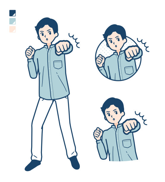 简单站立领衬衫男图片下载