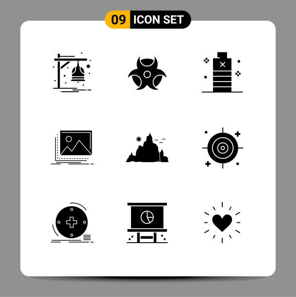 为山的自然在网格上设置9个实字形图片下载