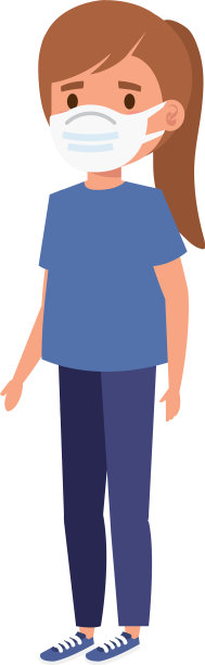 女孩使用面罩隔离图标图片下载