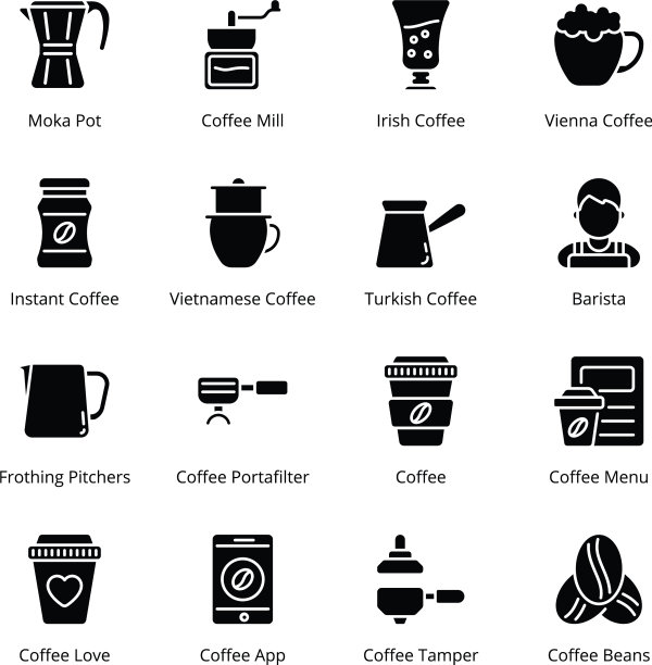 咖啡店字形图标图片下载