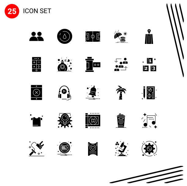 股票图标包25行符号和符号图片下载