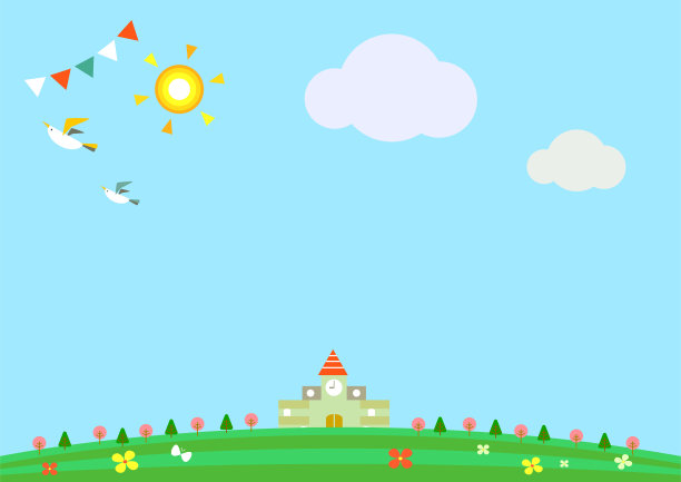 春天学校框架图片下载