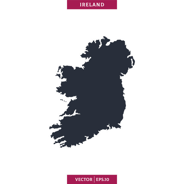 地图爱尔兰矢量插图设计模板。图片下载