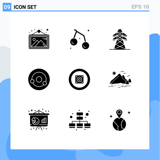 股票图标包9行符号和符号图片下载