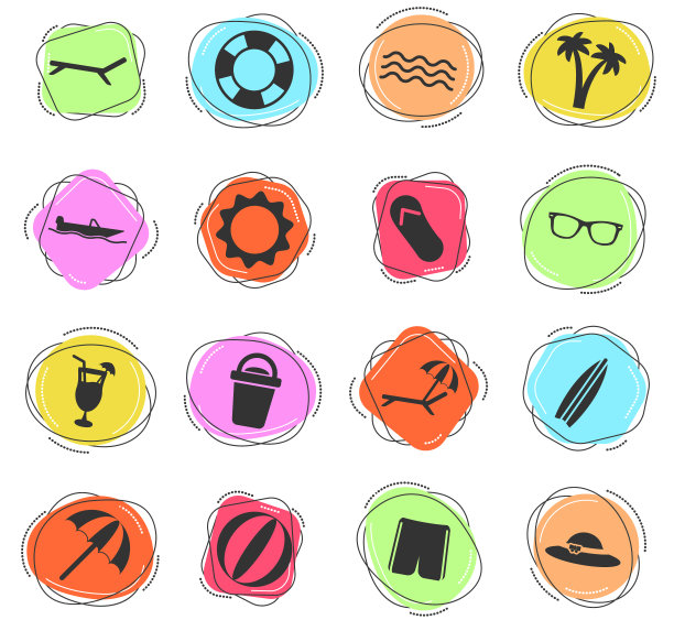 海滩上简单的图标图片下载