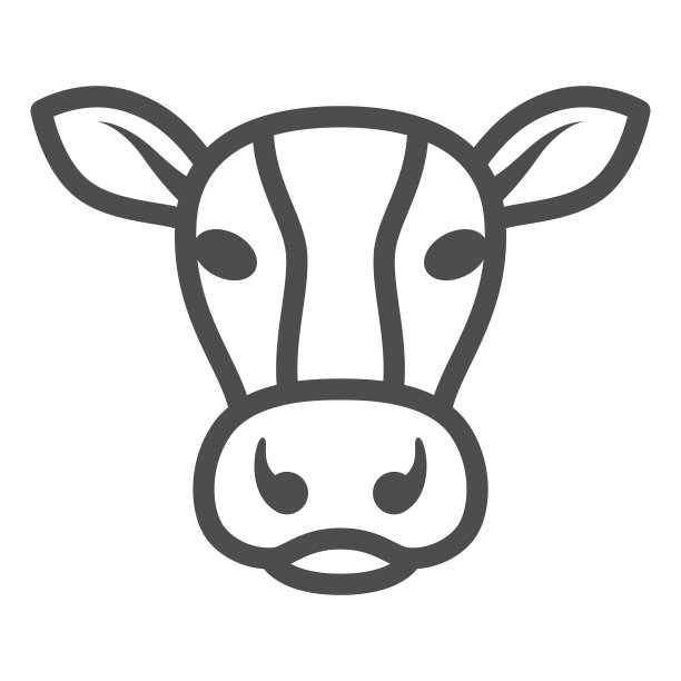 牛头线图标，家畜概念，牛标志在白色背景，奶牛头轮廓图标轮廓风格的移动概念和网页设计。矢量图形。图片下载