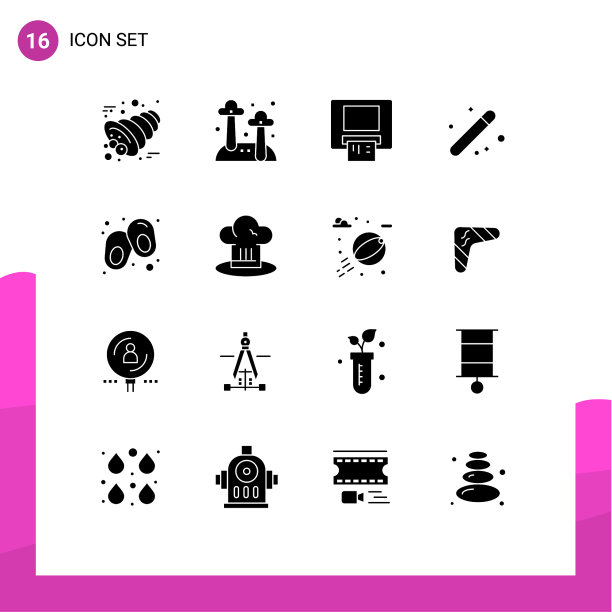 为线设置16个商业实体符号包图片下载