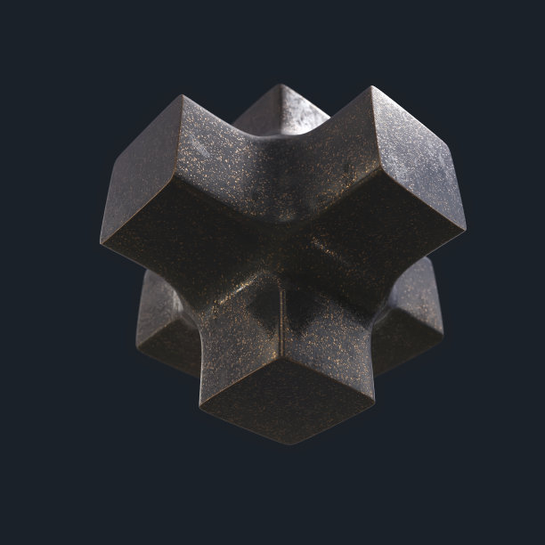 立方体形状，具有金属质感图片下载