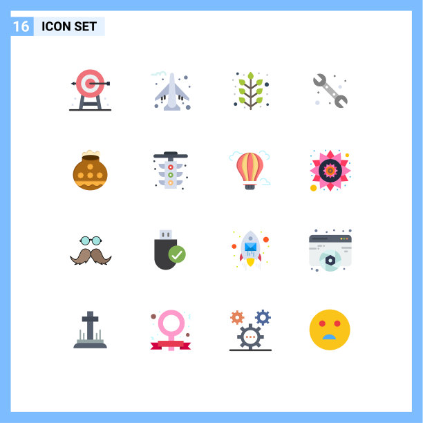 包16个创意平面颜色沙系统图片下载