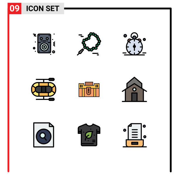 可编辑的线包9简单填充线平图片下载