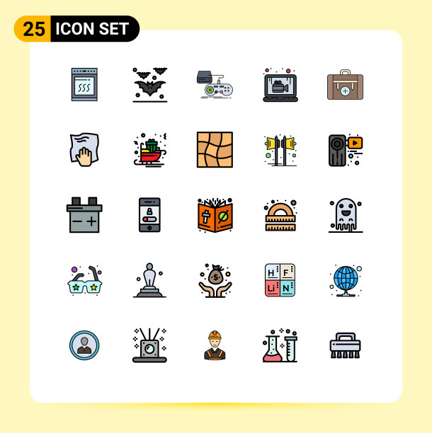 设置25个现代UI图标标志的包图片下载