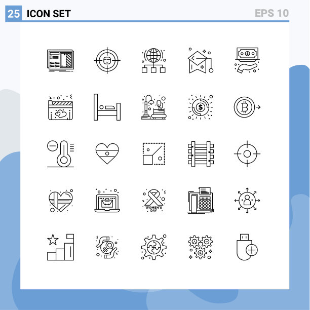 包25现代线条符号和符号的网页图片下载