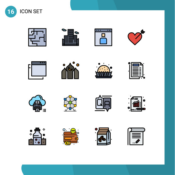 股票图标包16行符号和符号图片下载