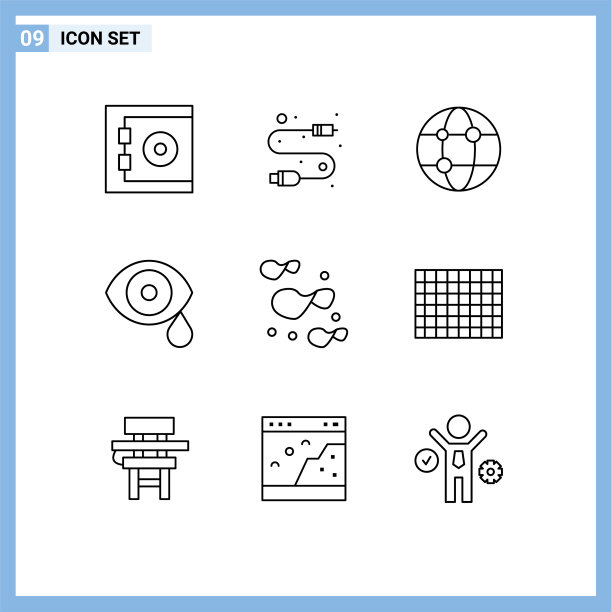 第九组勾勒出食物的标志和符号图片下载