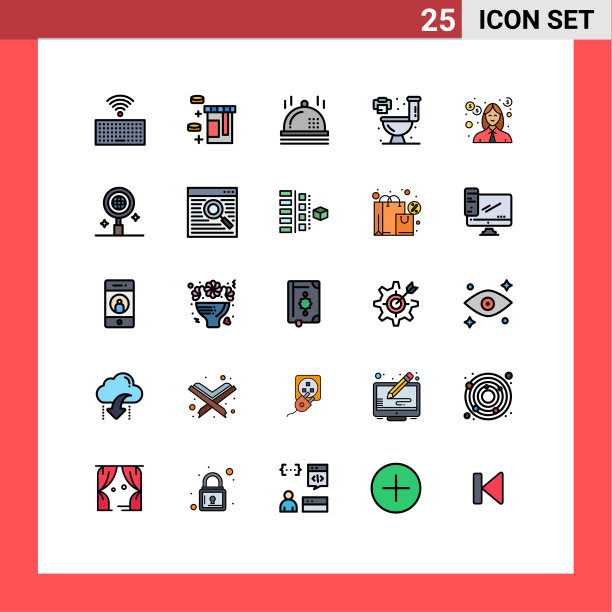 25个通用填充线平色标志符号图片下载