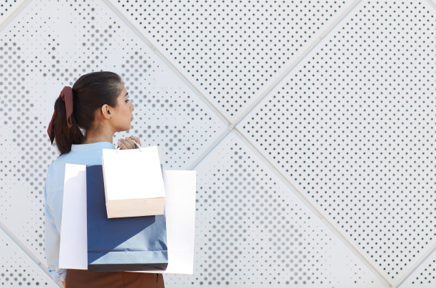 拿着购物袋的女人图片下载