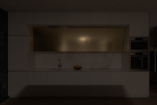 3D插图的厨房与白天照明图片下载