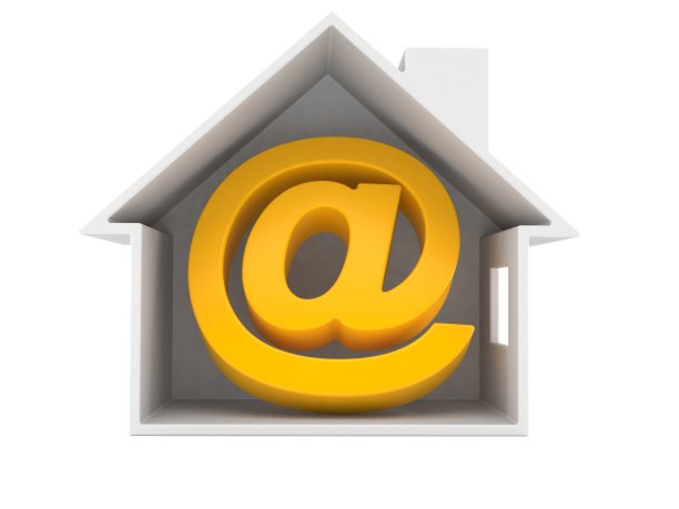 电子邮件符号屋内横截面图片下载
