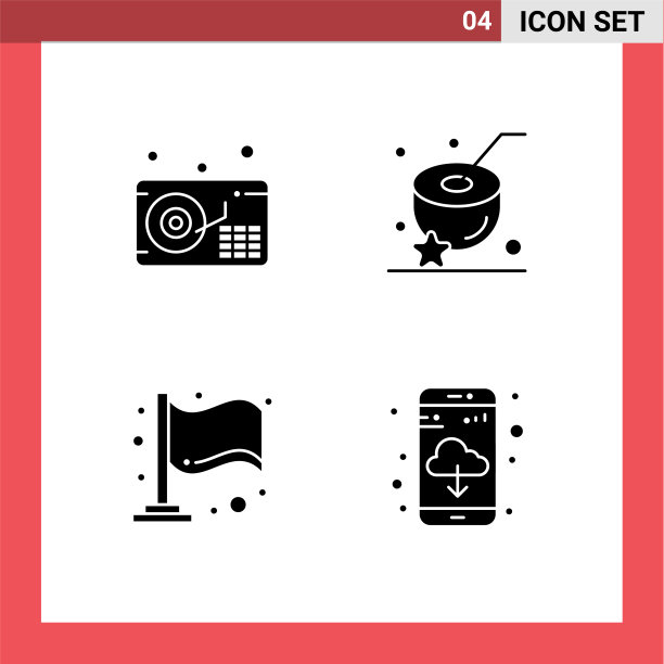 移动界面立体字形设置4个象形图图片下载