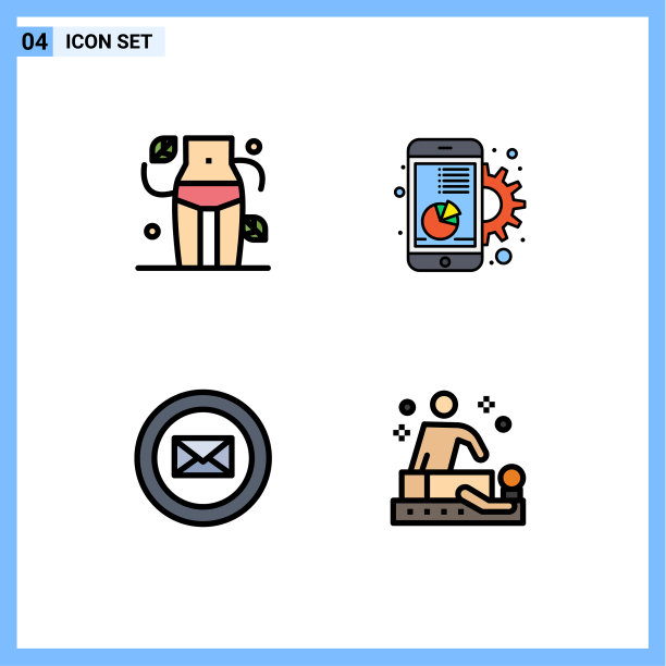 可编辑线包4简单填充线平图片下载