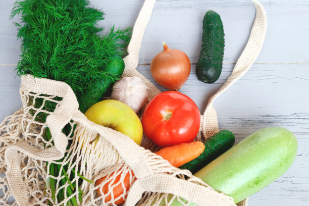 Package-free购物。绿色蔬菜袋。“零浪费”图片下载