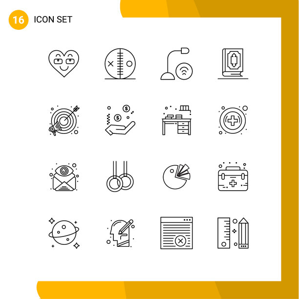 股票图标包16行符号和符号图片下载