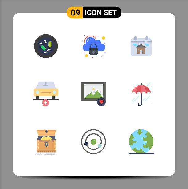 9 .主题平色和可编辑的符号图片下载