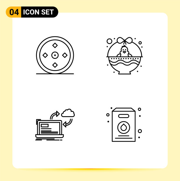 组4现代填充线平面颜色集图片下载