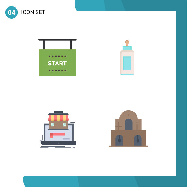 组4现代平面图标设置为旗帜图片下载