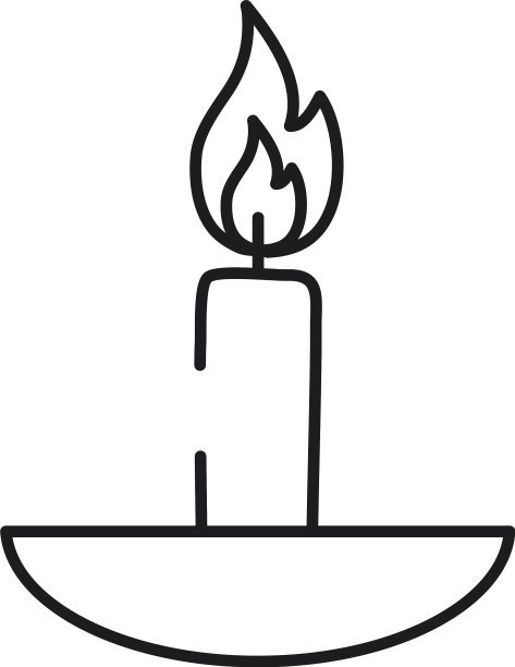 蜡烛图标线条风格图片下载