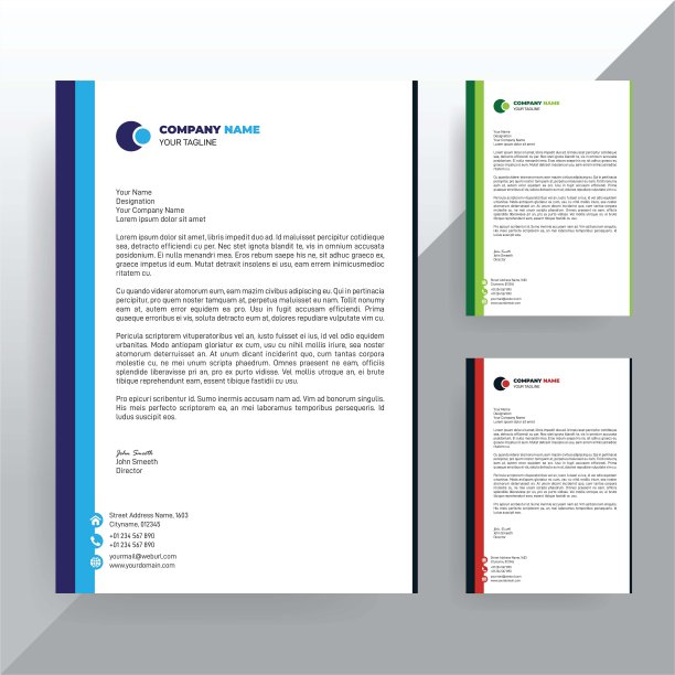 创意公司信头设计模板，现代公司信头，钻石专业商业信头图片下载