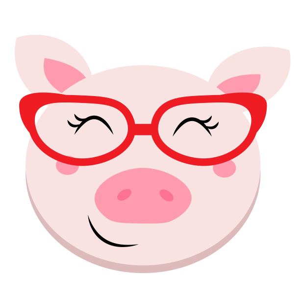 可爱的卡通动物与红色眼镜矢量插图图片下载