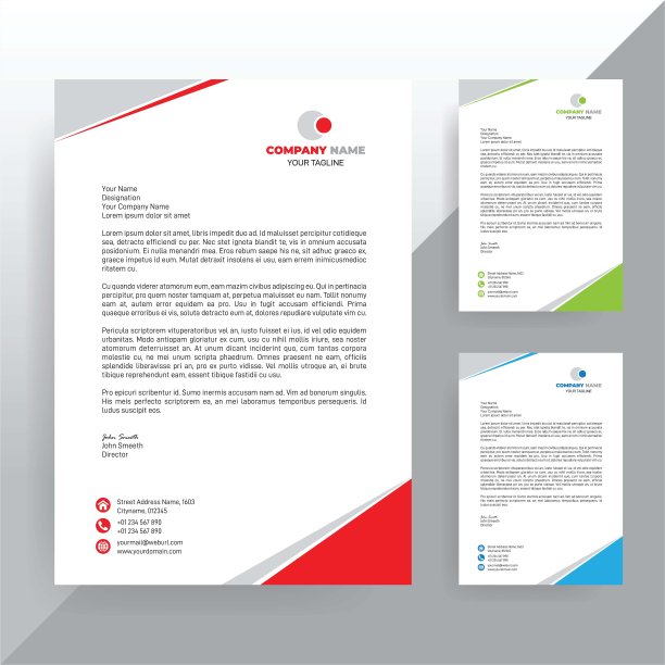 创意公司信头设计模板，现代公司信头，钻石专业商业信头图片下载